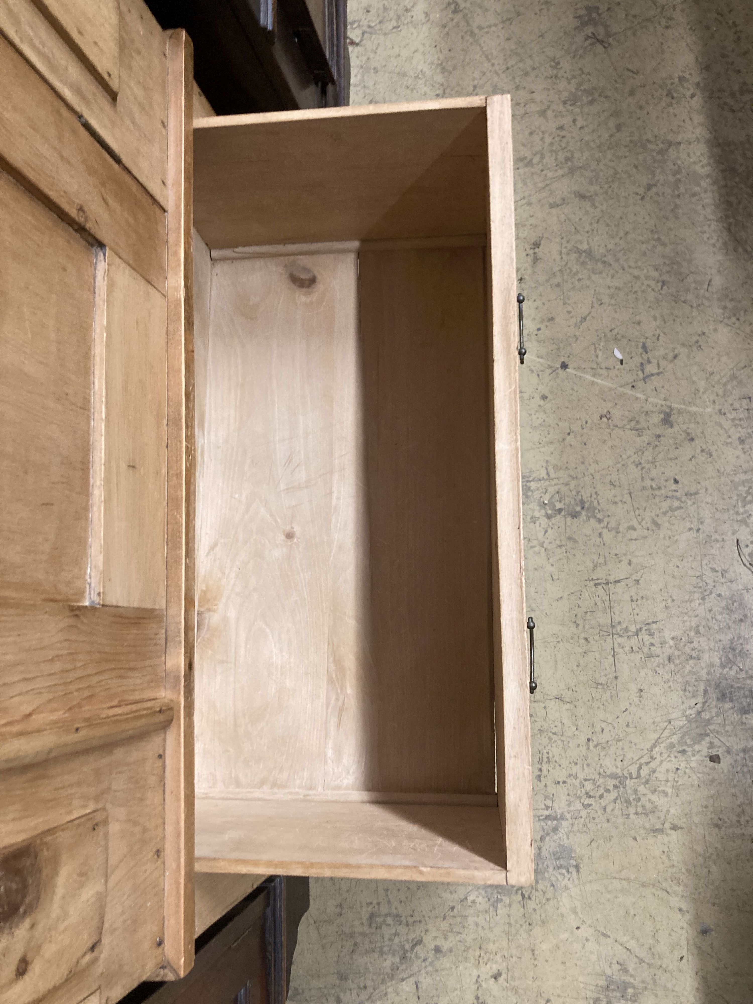 A Victorian pine single door wardrobe, width 79cm, depth 42cm, height 193cm